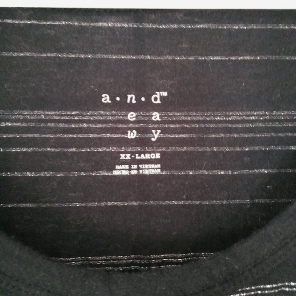 A New Day Fitted Black Tee with Silver Stripe - Picture 2 of 2